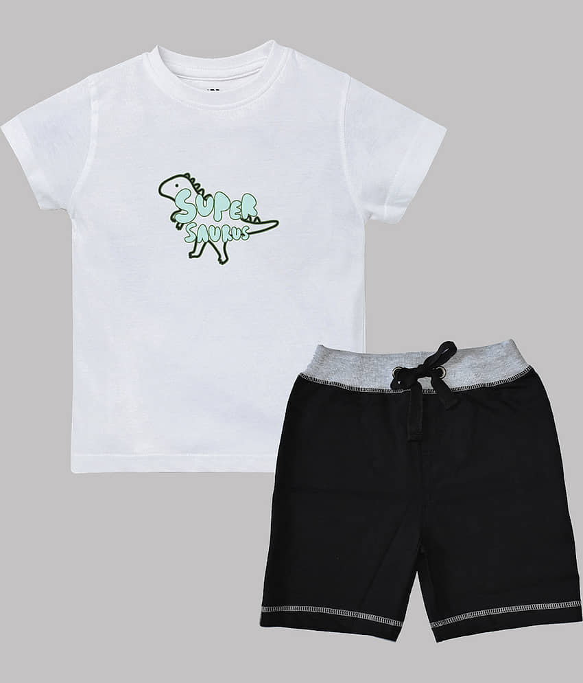 ETCHED DESIGN Pack of 1 Boys Cotton T-Shirt & Shorts Set ( Multicolor )