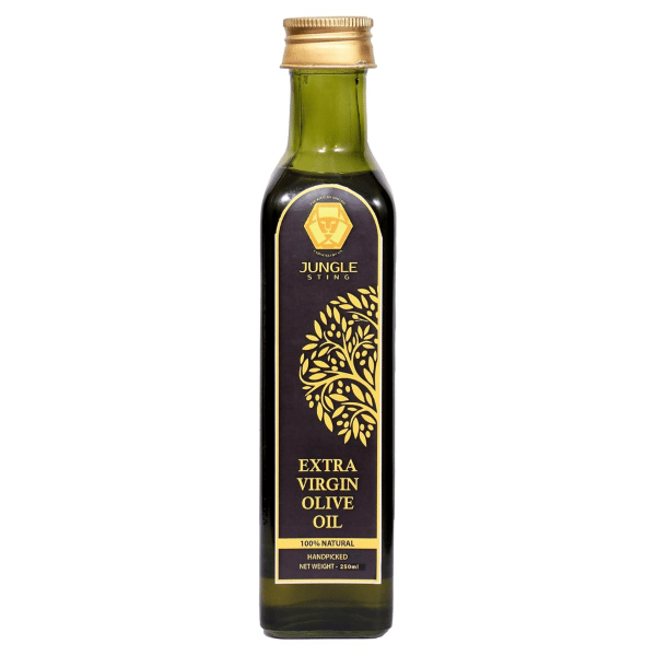 Jungle Sting Extra Virgin Olive Oil - 250ML | First cold extraction | IMPORTED FROM SPAIN | Rich in Antioxidants - 250 mL