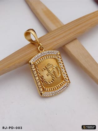 Superior Diamond Om Pendant for Men PD-003-Gold Plated