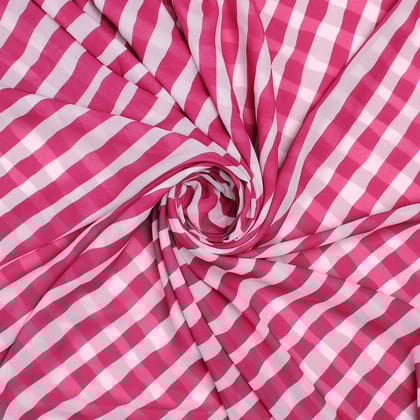 Pink Breton Stripes Pattern Digital Printed Fabric - Weightless-Polyester / Weightless / 110 CM | 43 Inch