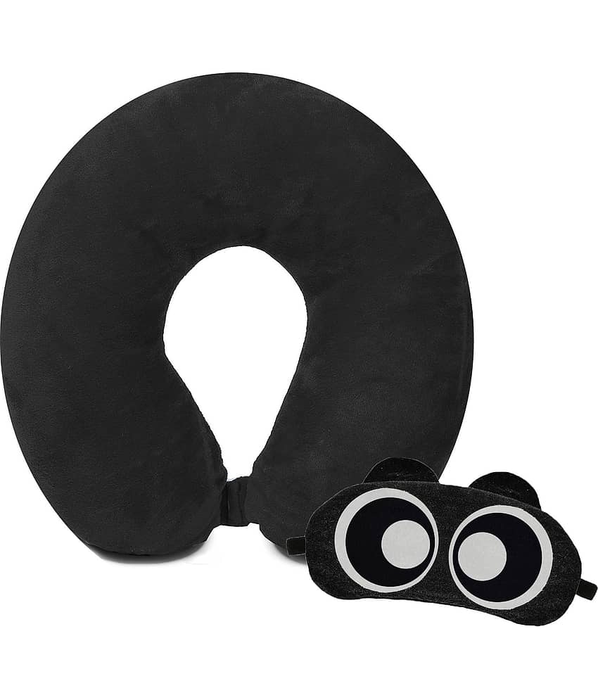 JUZZII Black Neck Pillow,Eye Shade ( Pack of 2 )