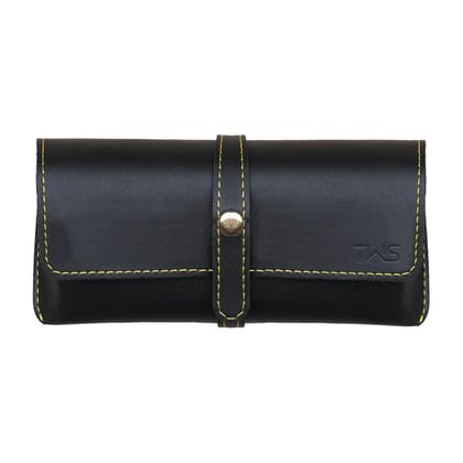 The Wallet Store Leather Eyewear Case for Men & Women Specs Cover - Black
