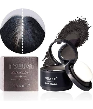 GOVAGGY Hair Powder Cover Grey Roots & Bald Spot Instantly Cover-Up Hair Powder Brow Pressed Powder Black Black 4 g