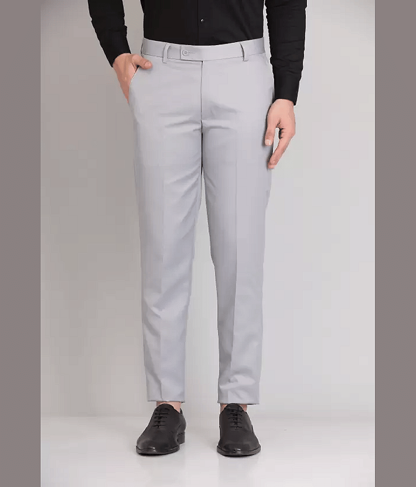 Haul Chic Slim Flat Men's Formal Trouser - Grey ( Pack of 1 )