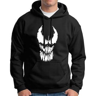 HIT SQUARE Men Black Printed Hooded Full Sleeve Sweatshirt.