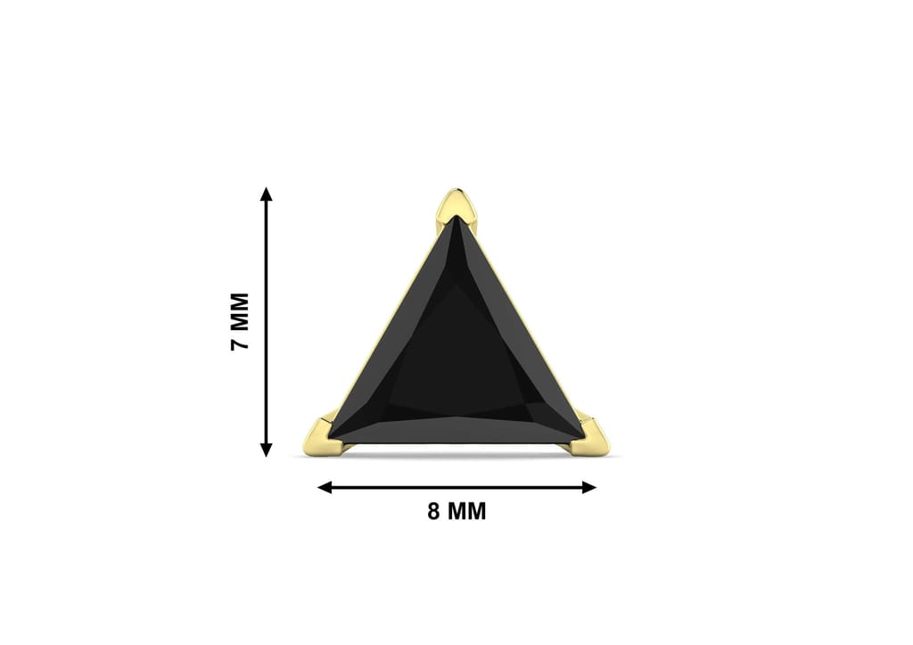 Black Triangle Solitaire Men's Ear Stud (1 Pc Only)