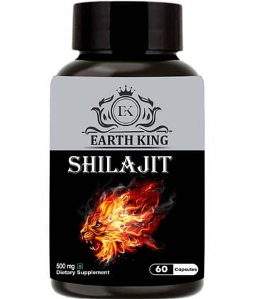 EARTH KING Shilajit Capsule Supports Strength, Stamina & Energy - 500mg 60 Capsules (Pack of 1)