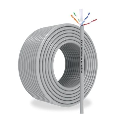 Intex CAT6 LAN Cable 100 Meter High Speed Ethernet Cable for Router, Modem, CCTV, Gaming & Office Network | Gigabit Internet Support | Copper Coated Alloy UTP Cable | Grey Intex CAT6 LAN Cable 100 Meter High Speed Ethernet Cable for Router, Modem, CCTV, Gaming & Office Network | Gigabit Internet Support | Copper Coated Alloy UTP Cable | Grey