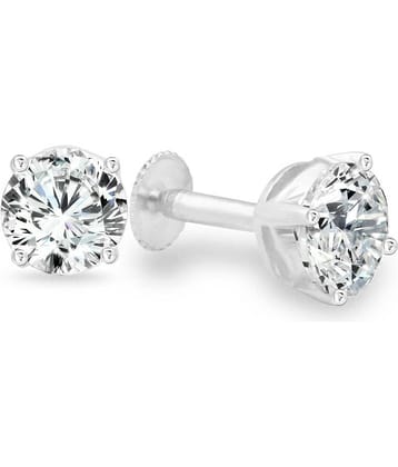 Vighnaharta Brilliant Stud (South Pattern Screw Back) Cubic Zirconia Alloy Stud Earring