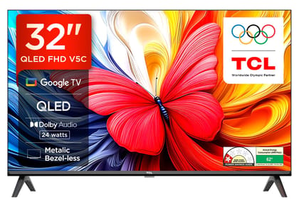 TCL 101 cms (40 inches) V5C Series Full HD Smart QLED TV Google TV 40V5C TCL 101 cms (40 inches) V5C Series Full HD Smart QLED TV Google TV 40V5C - Black / 32 inches