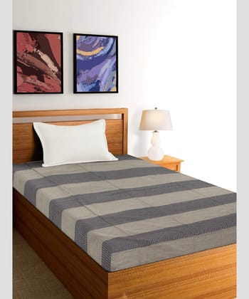 Bedspread Cotton Grey Black Line 90X60