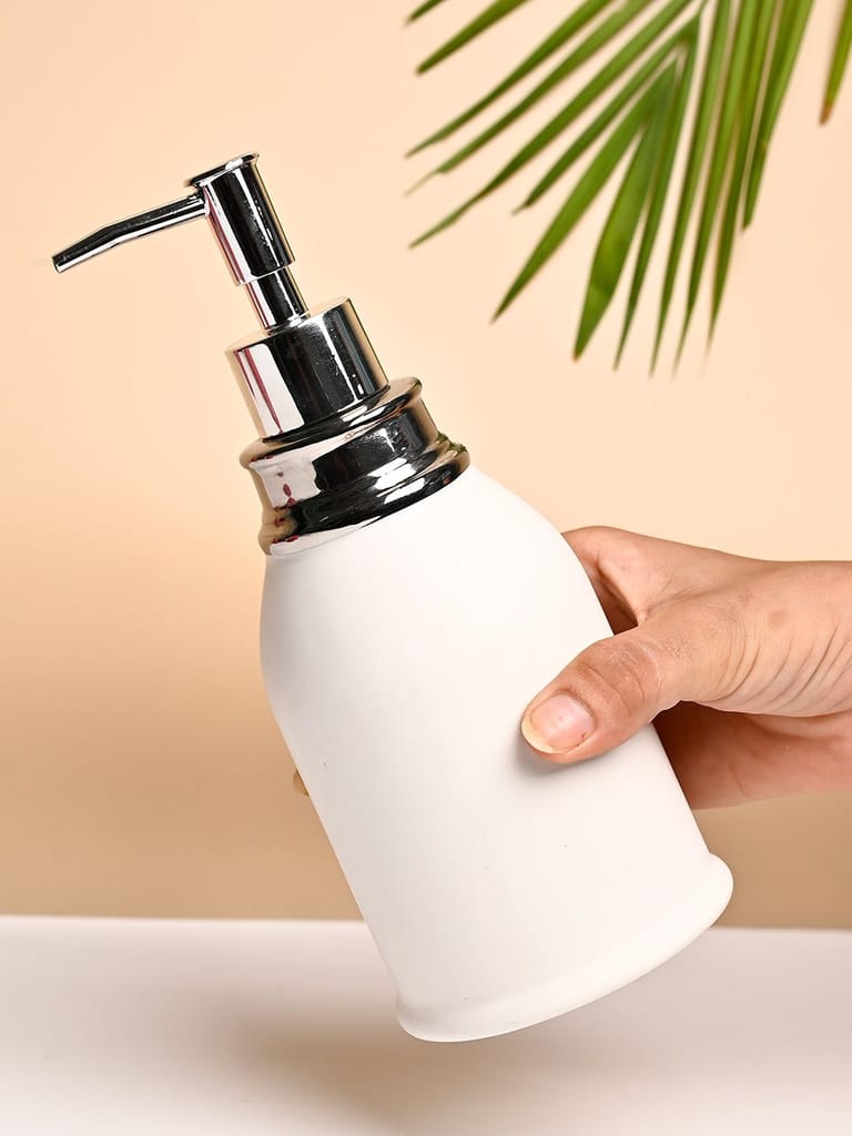 VON CASA White Ceramic Soap Dispenser - 480ml