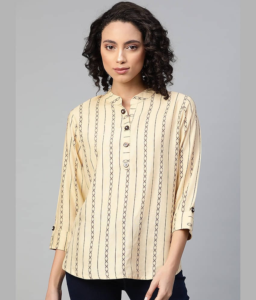 JC4U Women's Viscose Regular Top ( Beige )