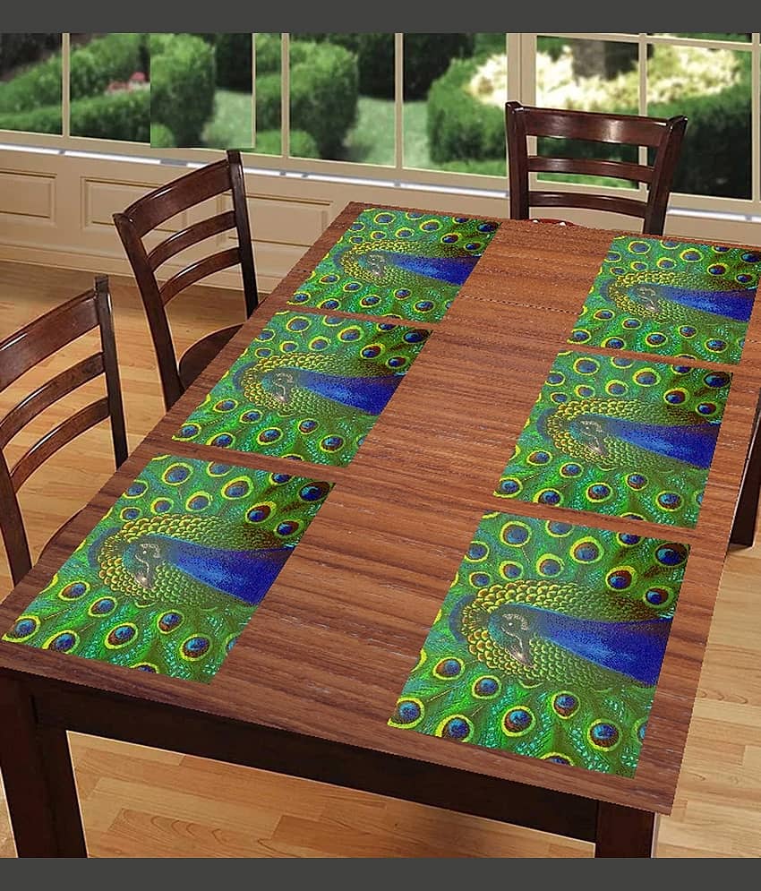 CreadCraft PVC Solid Rectangle Table Mats ( 40 cm x 30 cm ) Pack of 1 - Multi