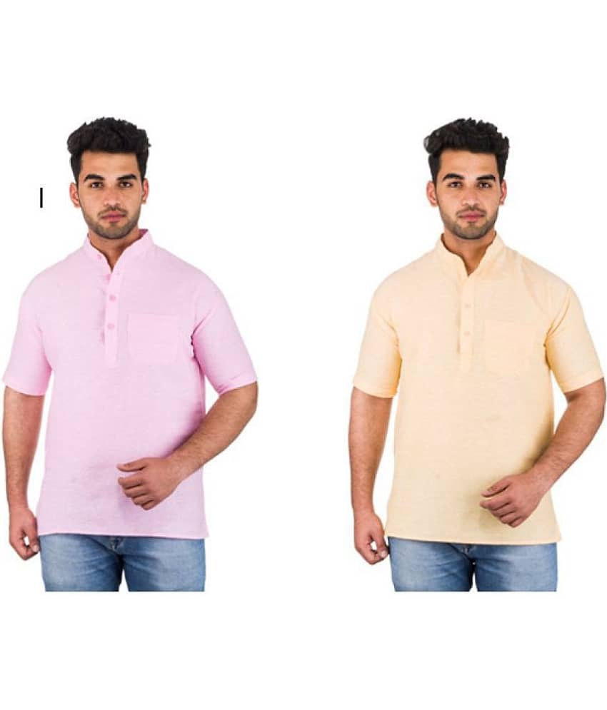 DESHBANDHU DBK Multi 100 Percent Cotton Kurta Pack of 2