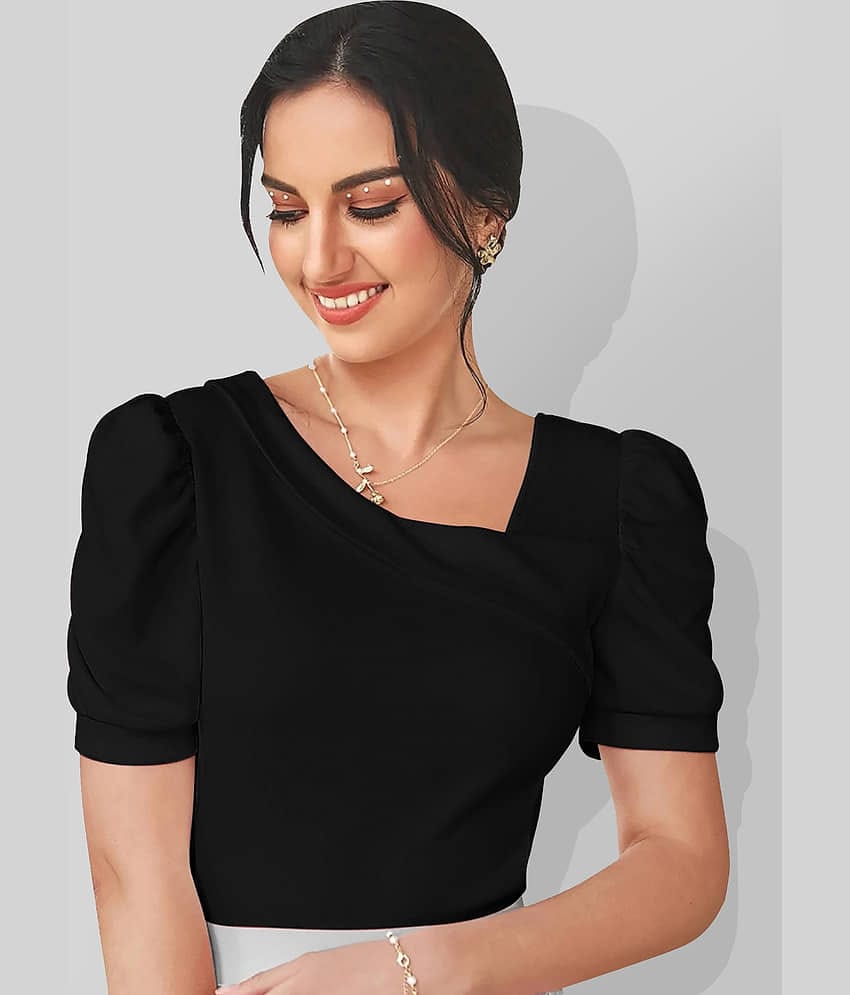 Dream Beauty Fashion Women's Polyester Regular Top ( Black )