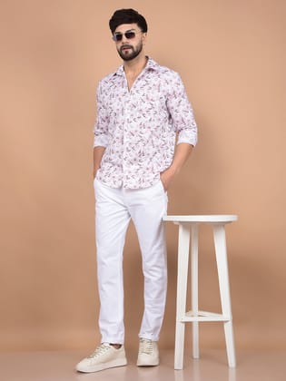 White Linen Trousers-32 / White