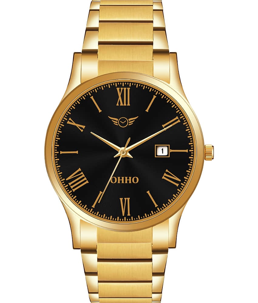 OHHO Gold Stainless Steel Analog Men's Watch