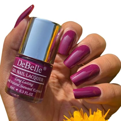 DeBelle Gel Glossy Finish Nail Polish Luxe Lotus (Dark Purple), 8 Ml - Enriched With Natural Seaweed Extract, Cruelty Free, Toxic Free DeBelle Gel Glossy Finish Nail Polish Luxe Lotus (Dark Purple), 8 Ml - Enriched With Natural Seaweed Extract, Cruelty F