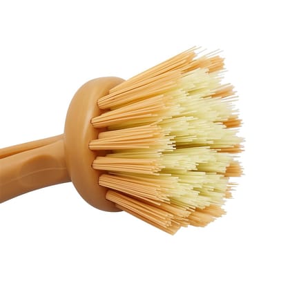 Kitchen Sink Scrub Brush � Heavy-Duty Ergonomic Plastic Handle � Round Bristle Head for Tough Cleaning � Dish, Pan & Surface Scrubber � Wash Basin Cleaning Brush � Dish Washer