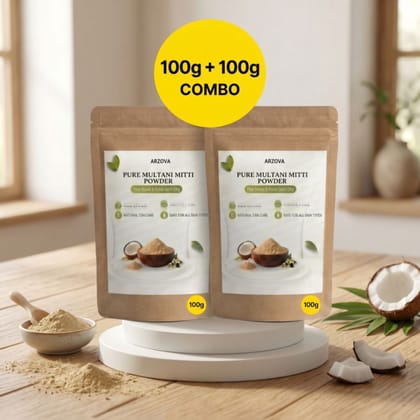 Arzova Pure Multani Mitti Powder (100g + 100g Combo)