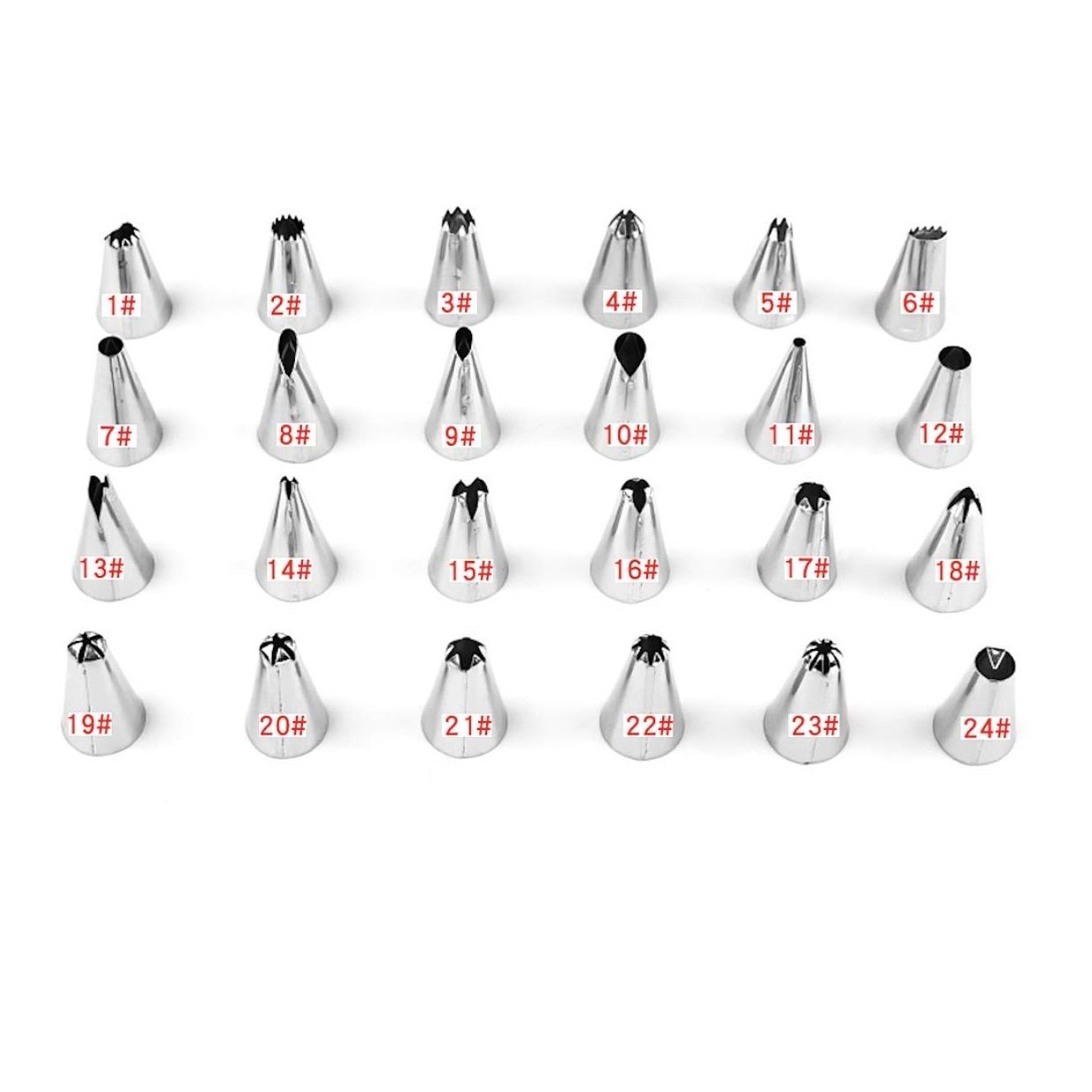 STORE77 ® 24 Piece Piping Tips Set, Icing Piping Nozzles with Storage Box, Stainless Steel Nozzles Tip for Cake Decorating Tips and Icing Piping Tips