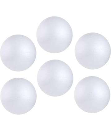 6 Pcs Craft Styrofoam White Smooth Balls for Arts & Crafts DIY Crafts Making Ornaments Decoration School Projects Solar System Models  Size - 10 cm (4 inch)