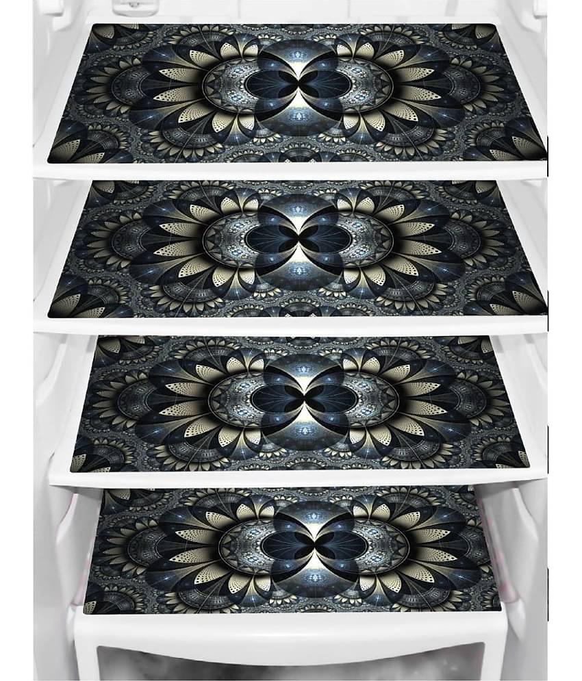 Shaphio Set of 4 PVC Black Fridge Mats