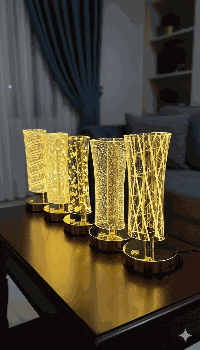 3D Acrylic LED Table Lamp with Gold Base, Decorative Metal Iron Cordless Table Lamp, Touch Control Night Light for Bedroom, Living Room, Home Decor (Random Design) 3D Acrylic LED Table Lamp with Gold Base, Decorative Metal Iron Cordless Table Lamp, Touch Control Night Light for Bedroom, Living Room, Home Decor (Random Design)