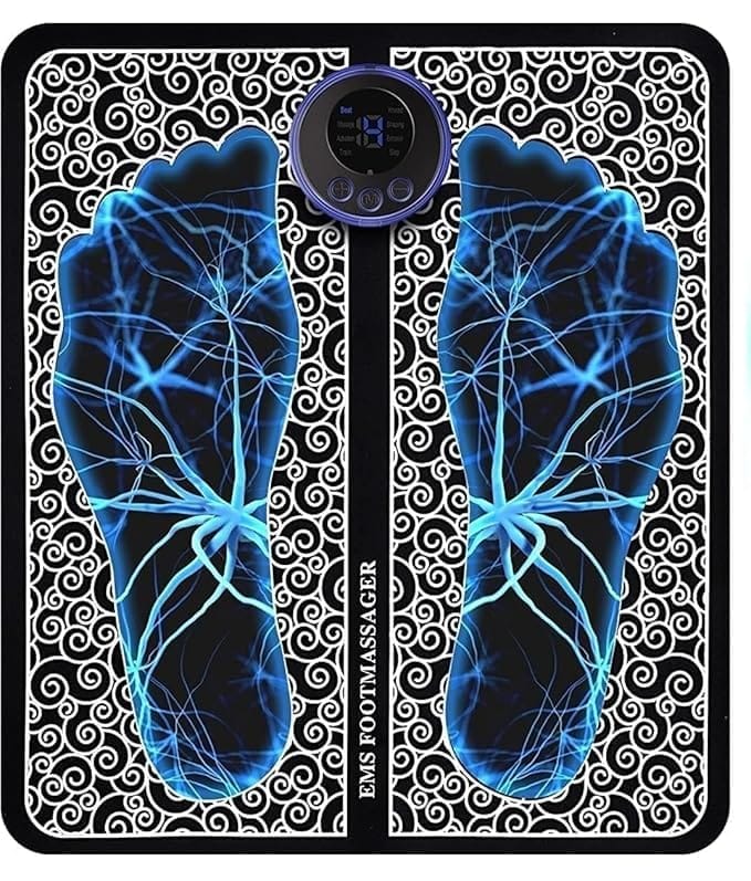 Rechargeable EMS Foot Therapy Massager Mat, Multi-Mode Foot and Calf Relaxation Device for Daily Wellness