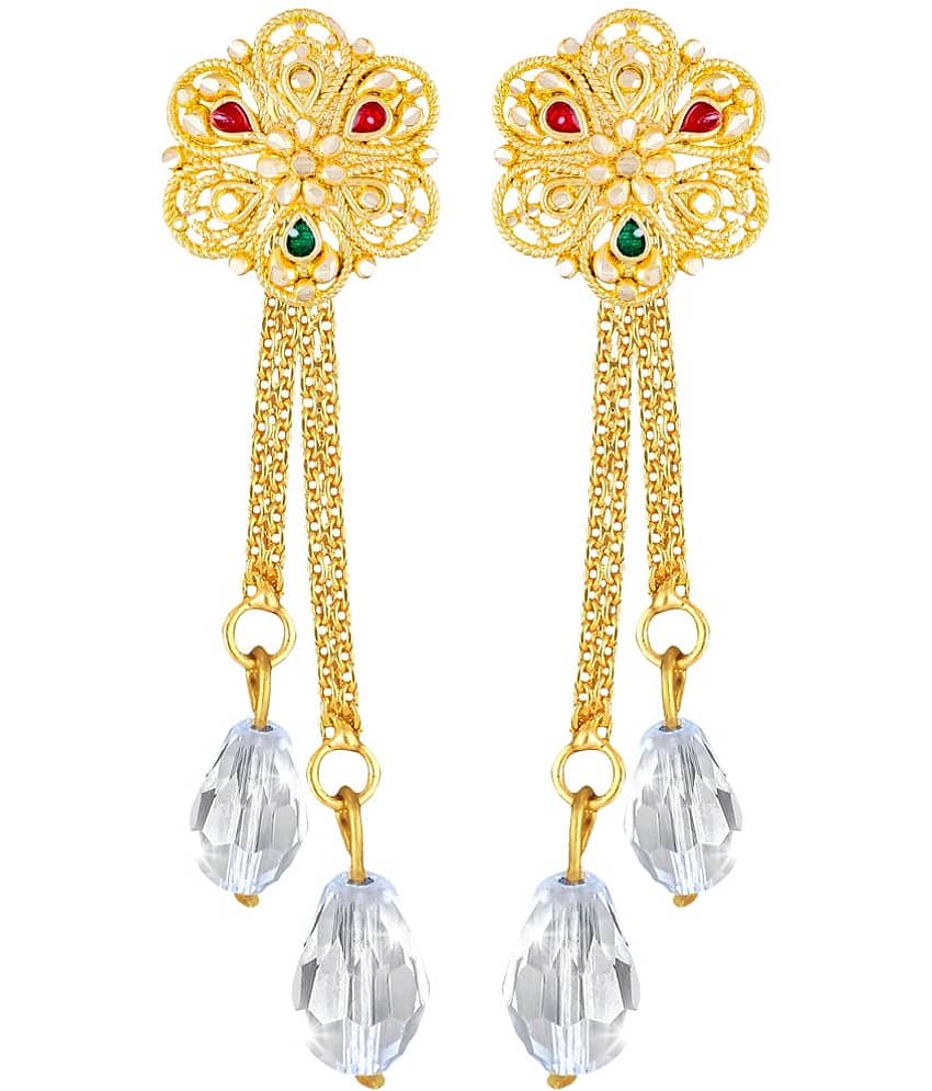 Vighnaharta Golden Drop Earrings ( Pack of 1 )