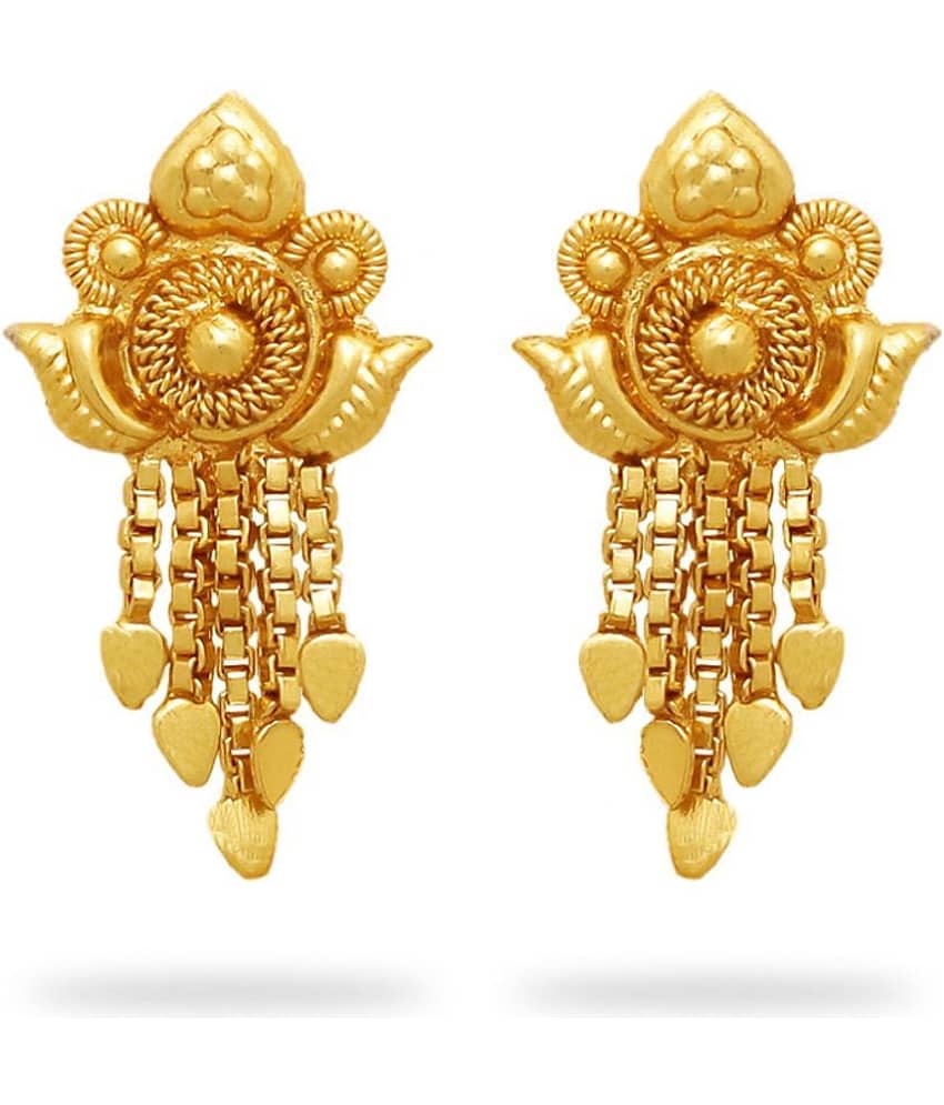 LUV FASHION Golden Chandbalis Earrings ( Pack of 1 )