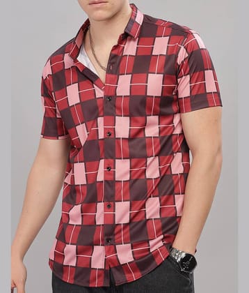 FABRIPPLE Cotton Blend Regular Fit Checks Half Sleeves Men's Casual Shirt - Red ( Pack of 1 )