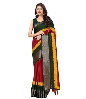 Women's Cotton Silk Solid Saree With Unstitched Blouse 5.5Mtr (Multicolor)-PID66536