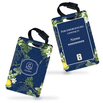 Lemon Grove  Bag Tag-Navy
