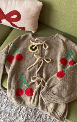 Harmony bow pullovers-Brown / XS