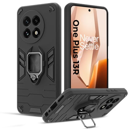 A rtistque Armor Bumper Back Case Cover for OnePlus 13R 5G | Stylish Ring Holder & Inbuilt Stand | Shockproof TPU Protective Design | 360 Degree | OnePlus 13R Back Cover - Black A rtistque Armor Bumper Back Case Cover for OnePlus 13R 5G | Stylish Ring Ho