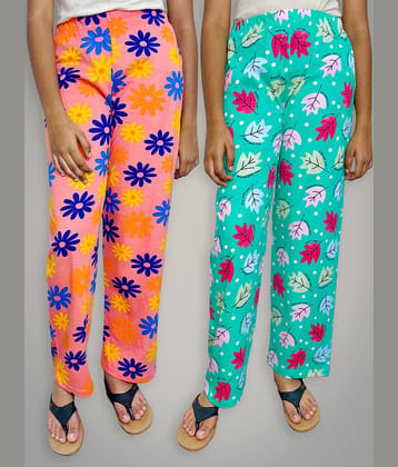 JILZ Pack of 2 Girls 100% Cotton Pyjama ( Multi Color )