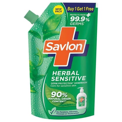 Savlon Herbal Sensitive Handwash Refill 675 ml (Buy 1 Get 1 Free)