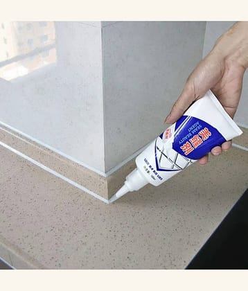 GEEO Tiles Gap Filler Waterproof - 180 ml Crack Grout Gap Filler Agent Silicone Sealant for DIY Home Sink Gaps/Grouts Repair Filler Tube Paste for Kitchen, Bathroom (White)