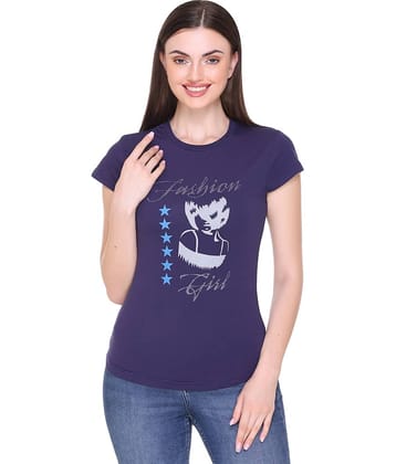 RF RAVES Women Cotton Printed Regular Fit Round Neck T-Shirt ( Maroon )