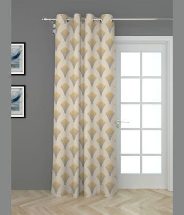 Houzzcode - Grey Melange Polyester Geometric Long Door Curtain ( Pack of 1 )