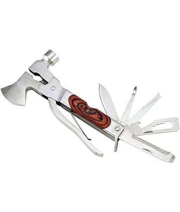 Xtandard-Hammer Tool Kit Portable 12 in 1 Multi Utility Multifunction Stainless Steel Hammer Tool Kit Knife Axe Bottle Opener Nut Car Safety Tool Kit