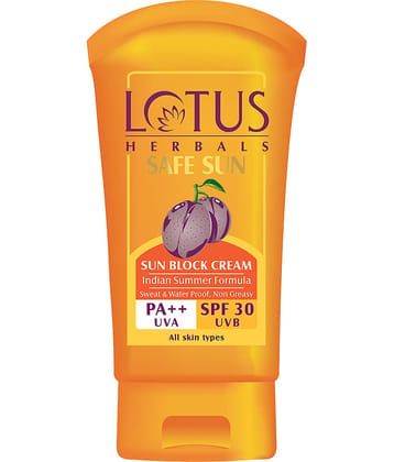 Lotus Safe Sun Sunblock Spf 30 Pa++, Black Plum Extract, Water Proof, Sweat Proof, Nongreasy, 50G