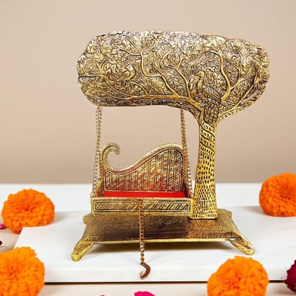 Aluminium Showpiece Laddu Gopla Jhula God Idol Statue (ASMAS426 D)