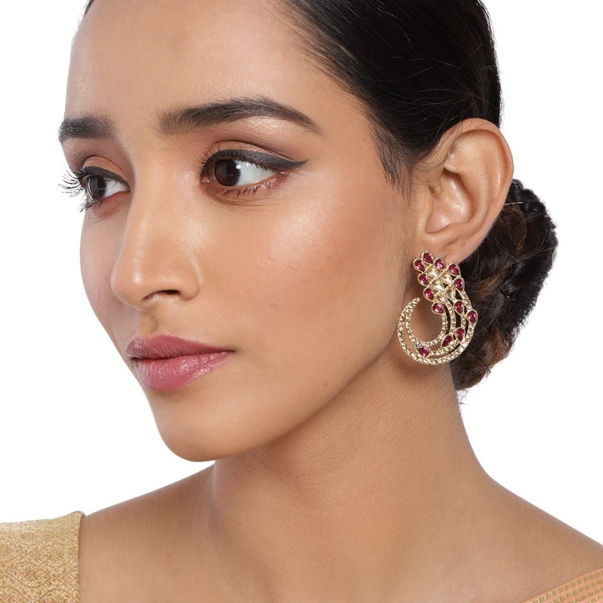 Gold-Plated Kundan Studs
