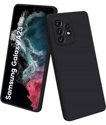 Case Vault Covers - Blue Silicon Plain Cases Compatible For Samsung Galaxy A23 ( Pack of 1 )