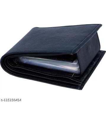 HABIBI PU Solid Men's Two Fold Wallet With 9 Slots For Card ( Black , Pack of 1 )