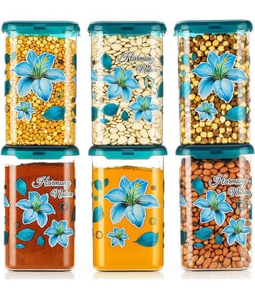 Analog kitchenware - Polyproplene Sea Green Food Container ( Set of 6 - 1100 )