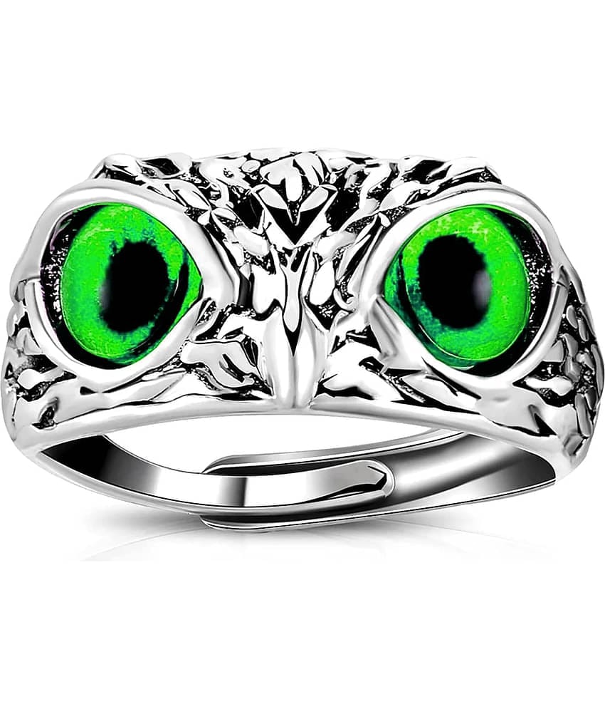 Owl Eye Ring For Men Girls Silver Ring For Boys Adjustable Stylish men Jewellery